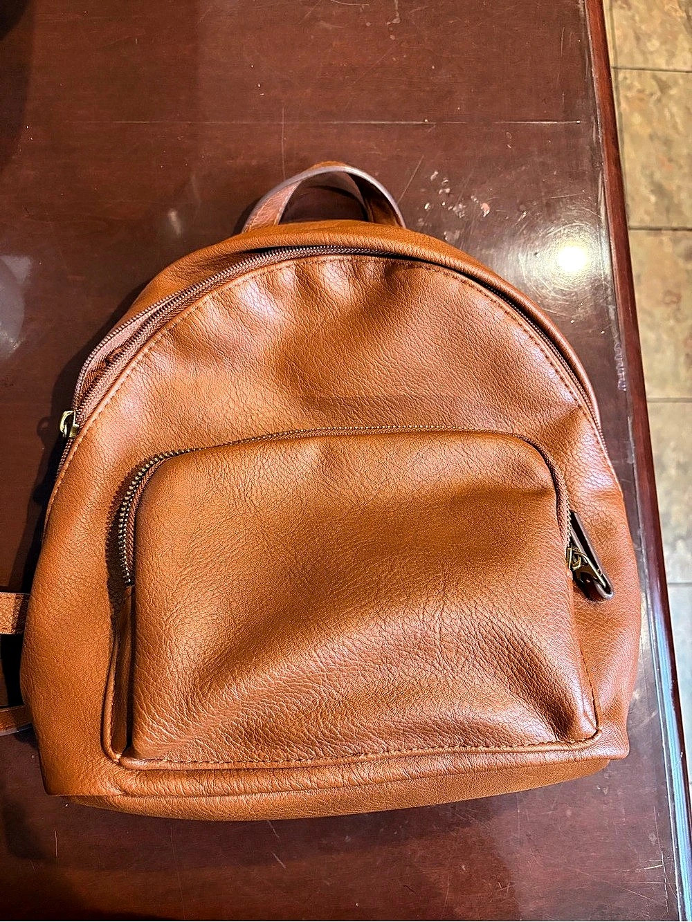 Universal thread faux Leather Backpack in Brown